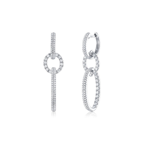 Shy Creation Diamond Oval Earrings 1.00 CT-Shy Creation Diamond Oval Earrings in 14 karat white gold with diamonds totaling 1.00 carats.