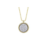 Shy Creation Pave Circle Faceted Ball Chain Necklace 0.41 CT-Shy Creation Pave Circle Faceted Ball Chain Necklace 0.41 CT