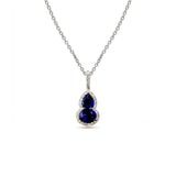 Sapphire Gourd Diamond Pendant on Chain-Sapphire Gourd Diamond Pendant on Chain