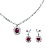 Ruby Diamond Necklace and Earrings Set-Ruby Diamond Necklace and Earrings Set RNUJD00240
