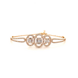 Diamond Bangle- three oval diamond cluster bangle