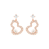 Qeelin Wulu Petite Diamond and Akoya Pearls Earring-Qeelin Wulu Petite Diamond and Akoya Pearls Earring