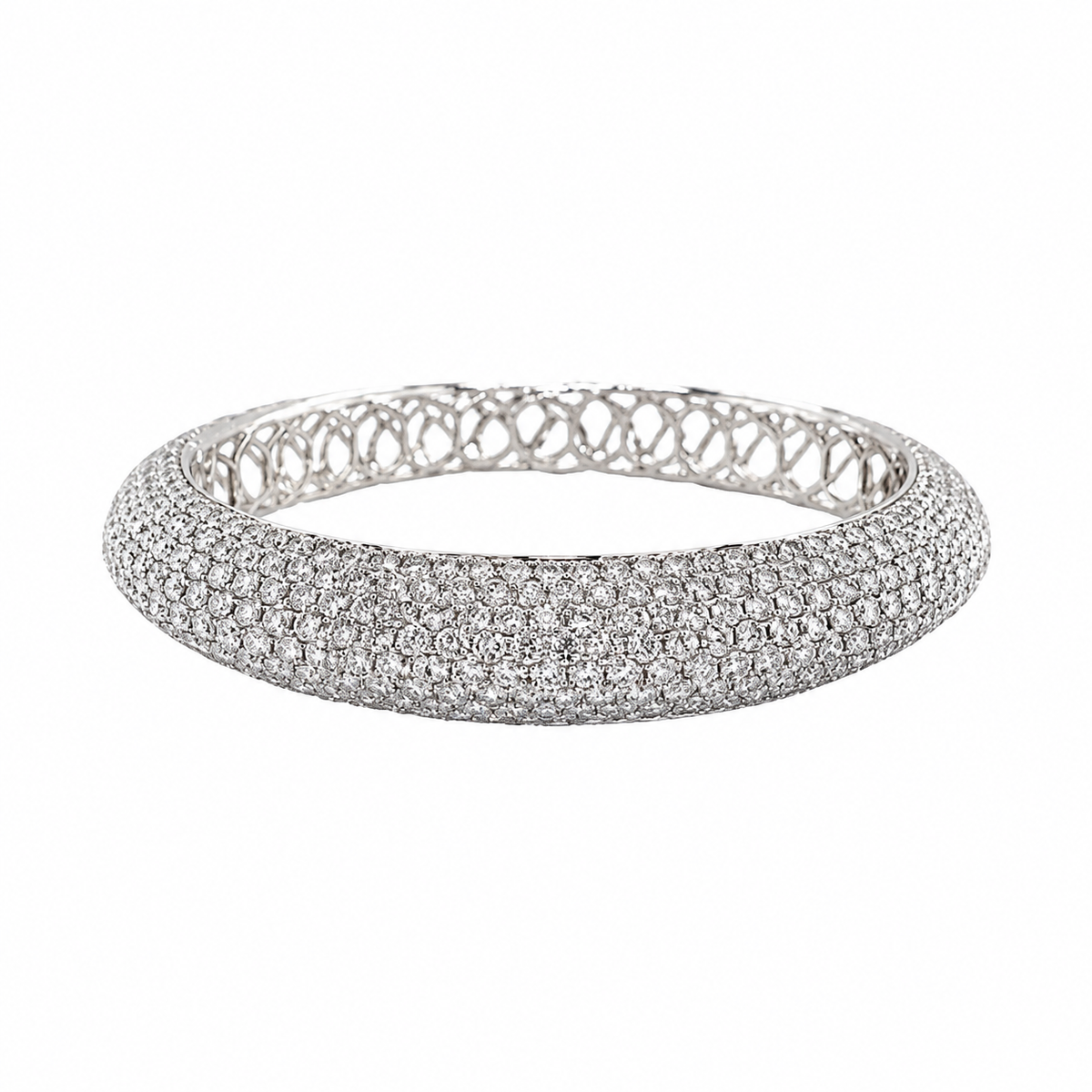 Pave Diamond Halfway Bangle