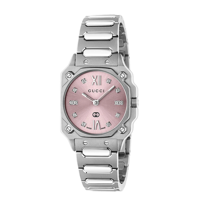 Gucci G-Flat Watch 24mm, Pink-Gucci G-Flat Watch 24mm, Pink