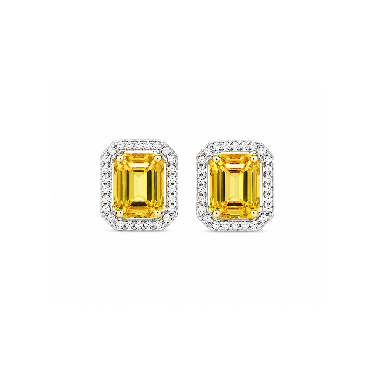 Yellow Sapphire Diamond Earrings