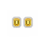 Yellow Sapphire Diamond Earrings-Yellow Sapphire Diamond Earrings