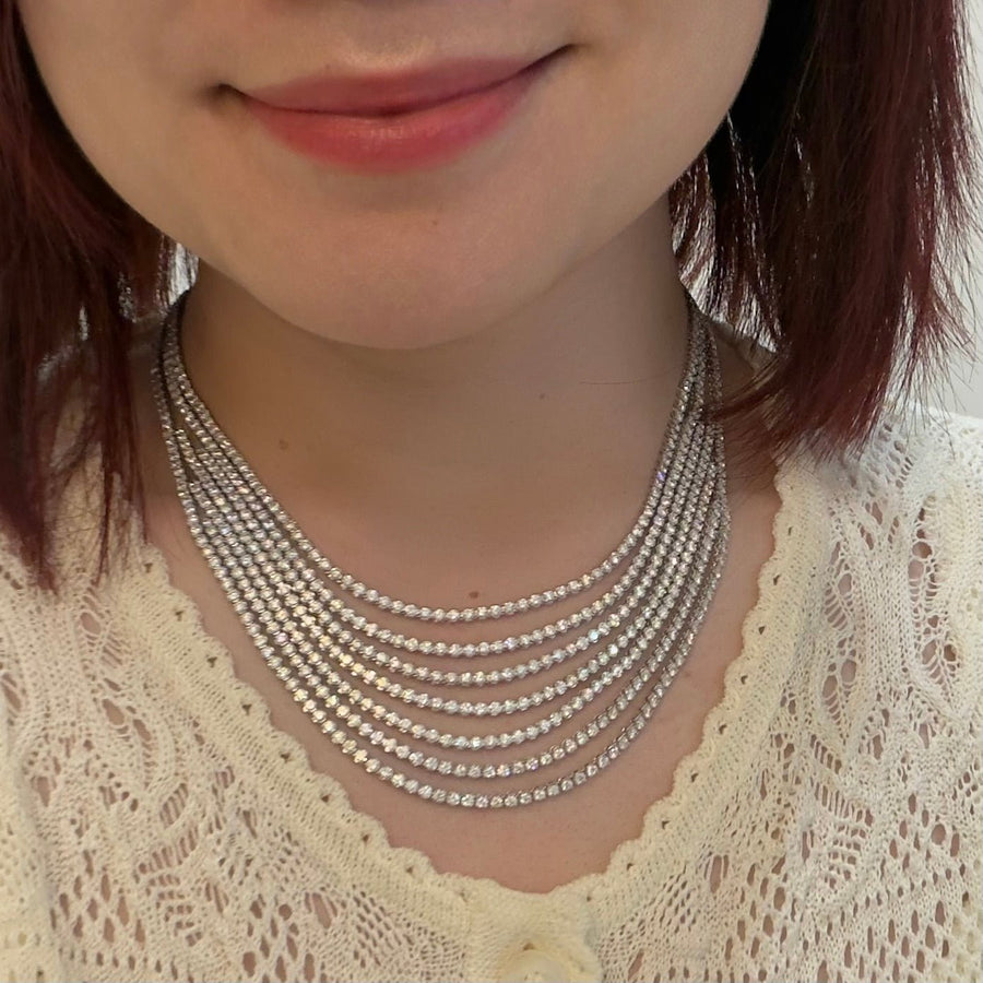 A Link 7 Rows Diamond Necklace - ANK32021ZZ-WQI160