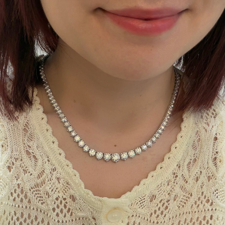 A Link Graduated Diamond Necklace 29.71 CT - ANG12100ZZ-PPI160