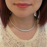 A Link Graduated Diamond Necklace-A Link Graduated Diamond Necklace - ANG11502WH-PPJ16