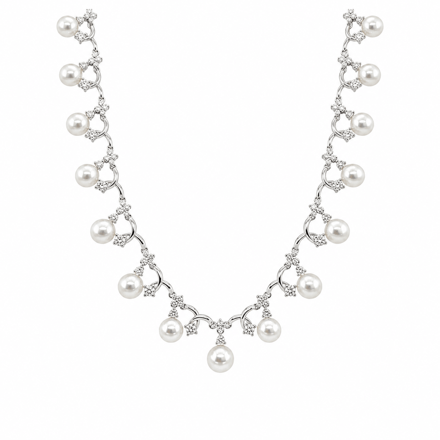 akoya cultural pearl diamond necklace