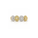 Alternating Fancy Yellow & White Oval Diamond Halo Band-Alternating Fancy Yellow & White Oval Diamond Halo Band