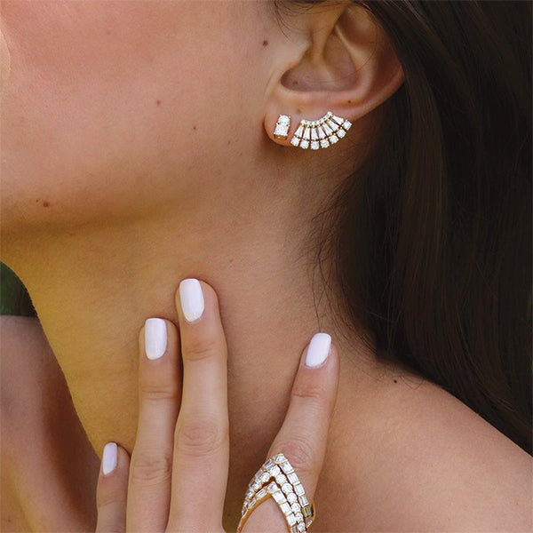 Anita Ko Ava Floating Diamond Stud Earrings - AKAVFE - WG