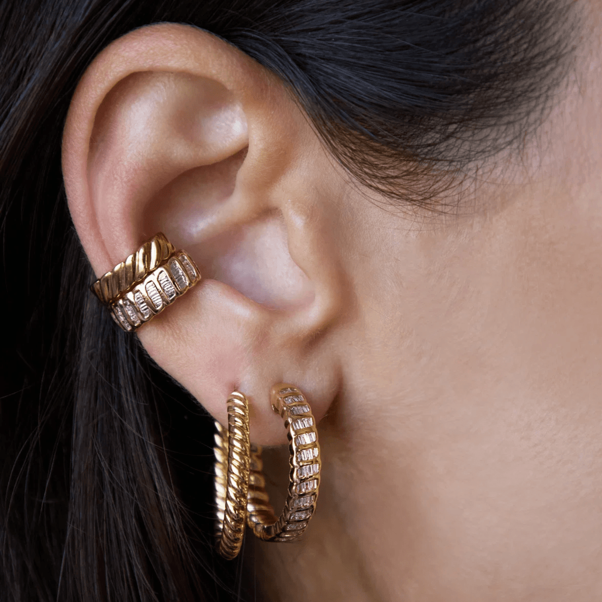 Anita Ko Baguette Diamond Zoe Ear Cuff AKECBDZOE-YG