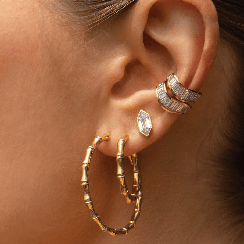 Anita Ko Baguette Wave Ear Cuff-Anita Ko Baguette Wave Ear Cuff - AKBAGWAVE - WG
