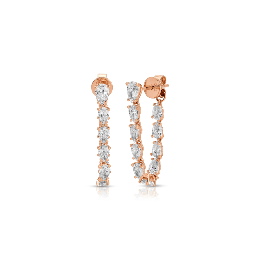 Anita Ko Carol Pear Drop Loop Earrings AKECAROL-P-RG