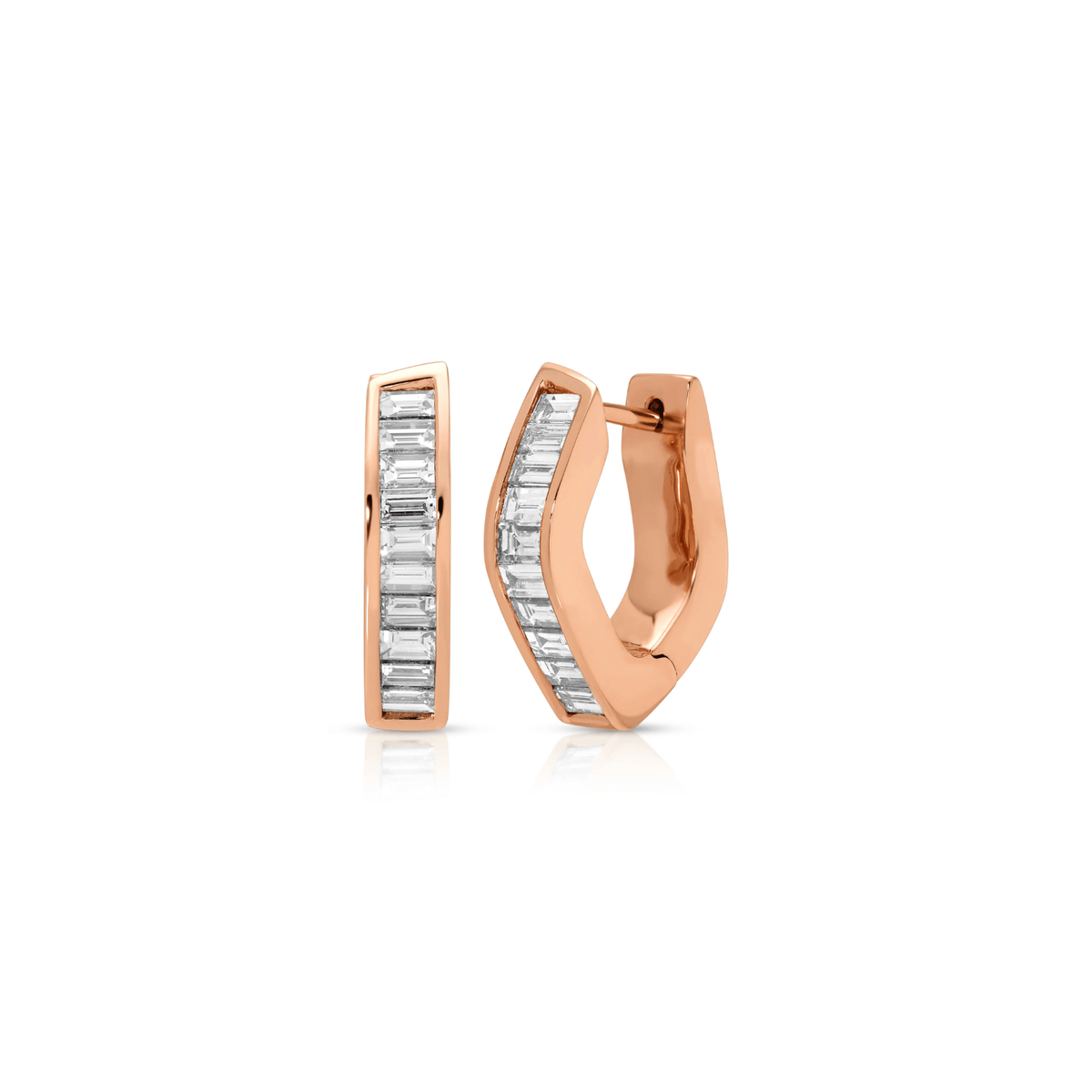 Anita Ko Classic Baguette Diamond Georgie Hoops AKEBDGG-RG