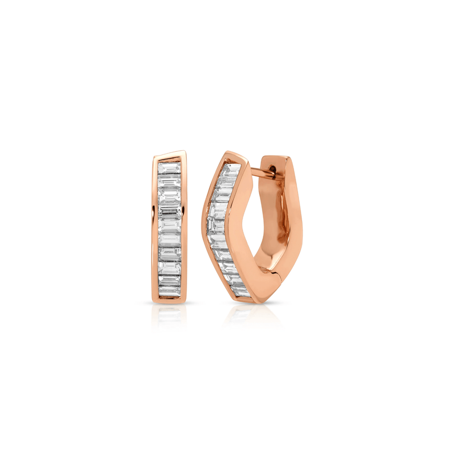 Anita Ko Classic Baguette Diamond Georgie Hoops AKEBDGG-RG