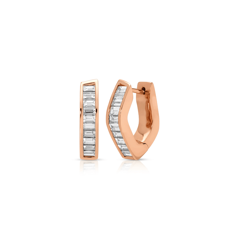 Anita Ko Classic Baguette Diamond Georgie Hoops-Anita Ko Classic Baguette Diamond Georgie Hoops AKEBDGG-RG