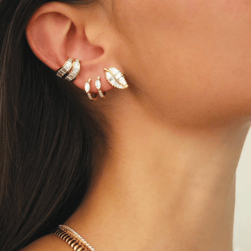 Anita Ko Classic Palm Leaf Studs-Anita Ko Classic Palm Leaf Studs - AKPLE - WG