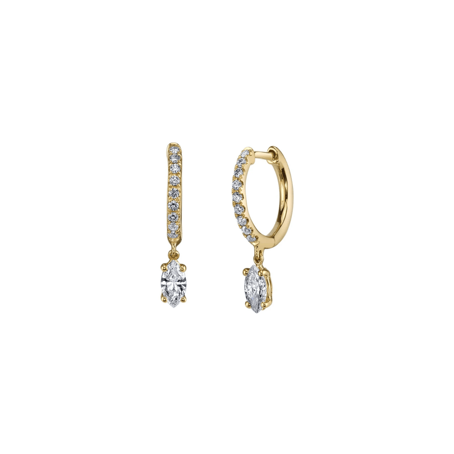 Anita Ko Diamond Huggies with Marquise Drop AKH-M-YG