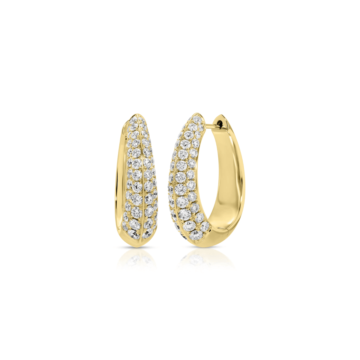 Anita Ko Diamond Oval Hoops AKEDOVAL-YG