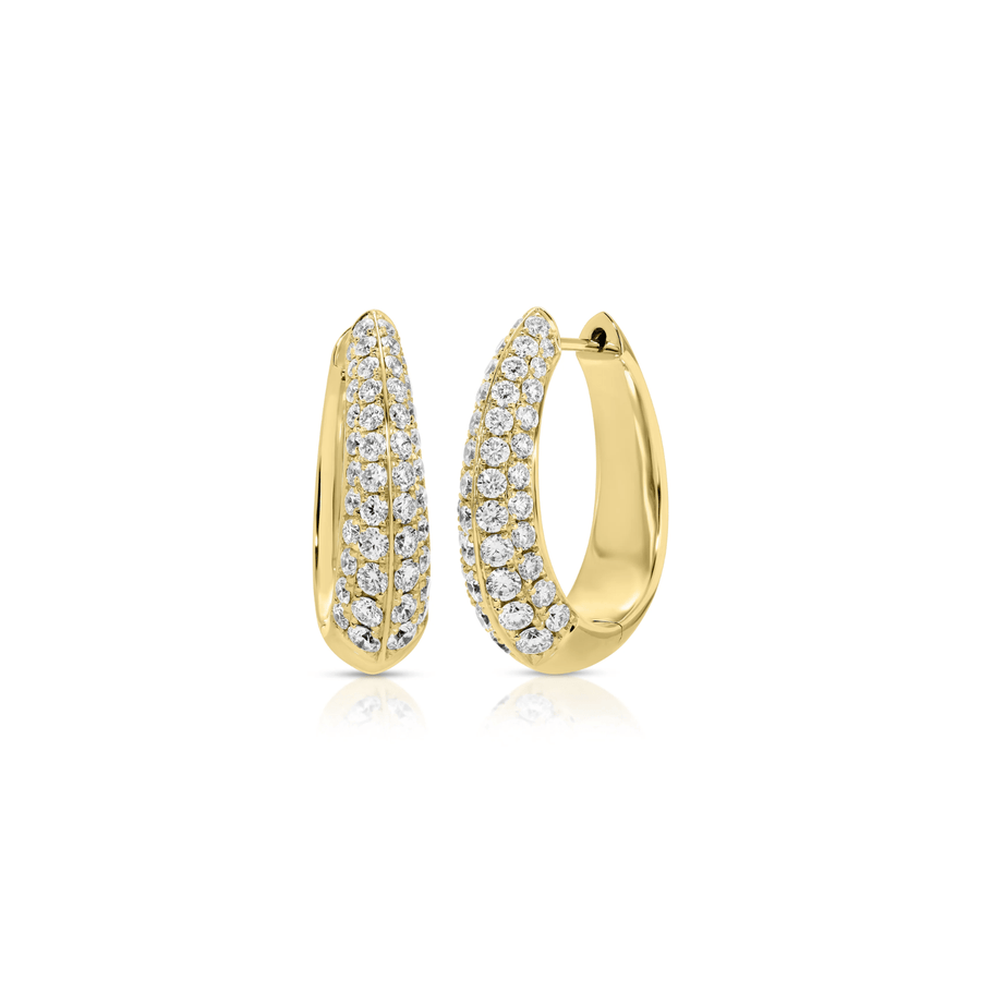 Anita Ko Diamond Oval Hoops AKEDOVAL-YG