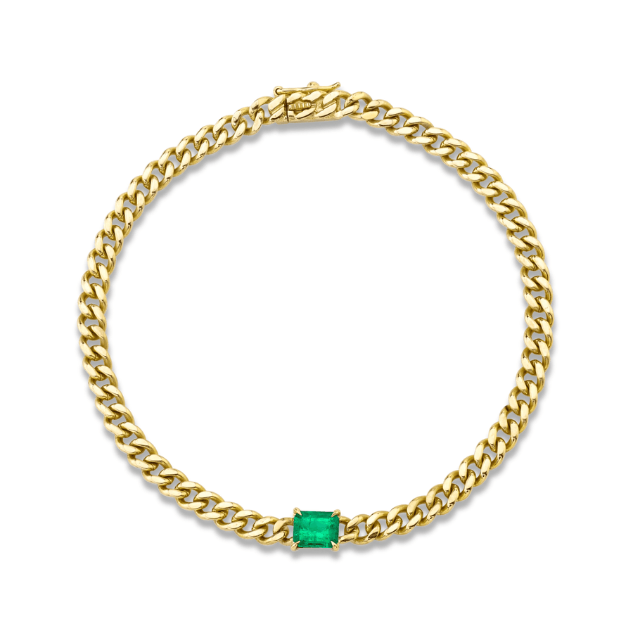 Anita Ko Emerald Cuban Link Bracelet - AKBCBEM - 4 - YG