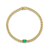 Anita Ko Emerald Cuban Link Bracelet-Anita Ko Emerald Cuban Link Bracelet - AKBCBEM - 4 - YG