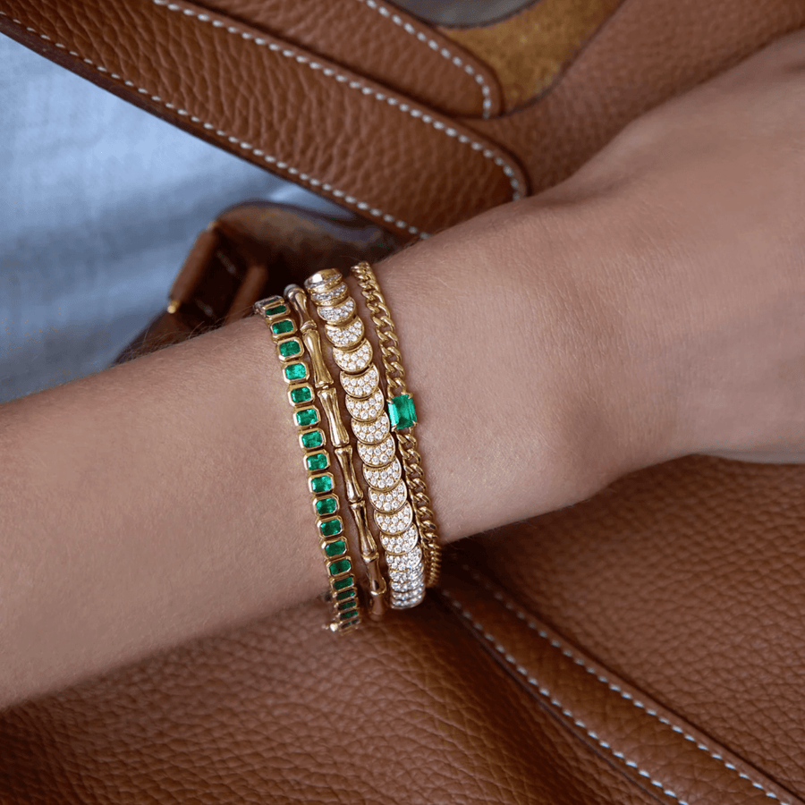 Anita Ko Emerald Cut Bezel Emerald Bracelet AKBEMC-E-YG