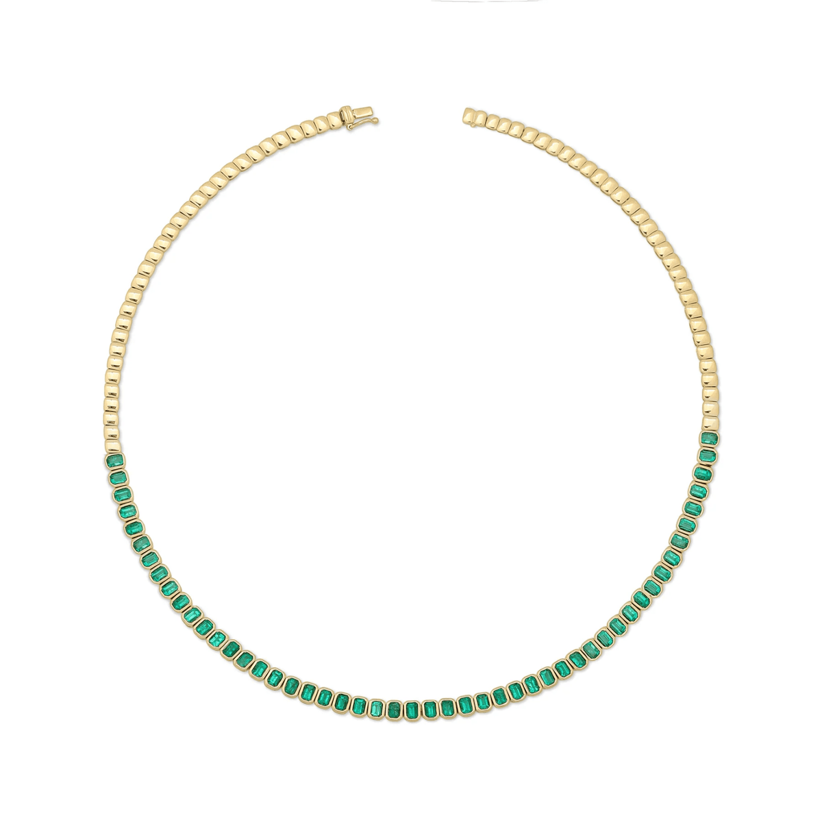 Anita Ko Emerald Cut Bezel Emerald Choker - AKNEMCK - E - YG