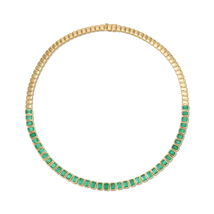 Anita Ko Emerald Cut Bezel Emerald Choker - AKNEMCK - E149 - YG