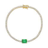 Anita Ko Emerald Diamond Hepburn Bracelet-Anita Ko Emerald Diamond Hepburn Bracelet - AKHBEM - 95 - YG