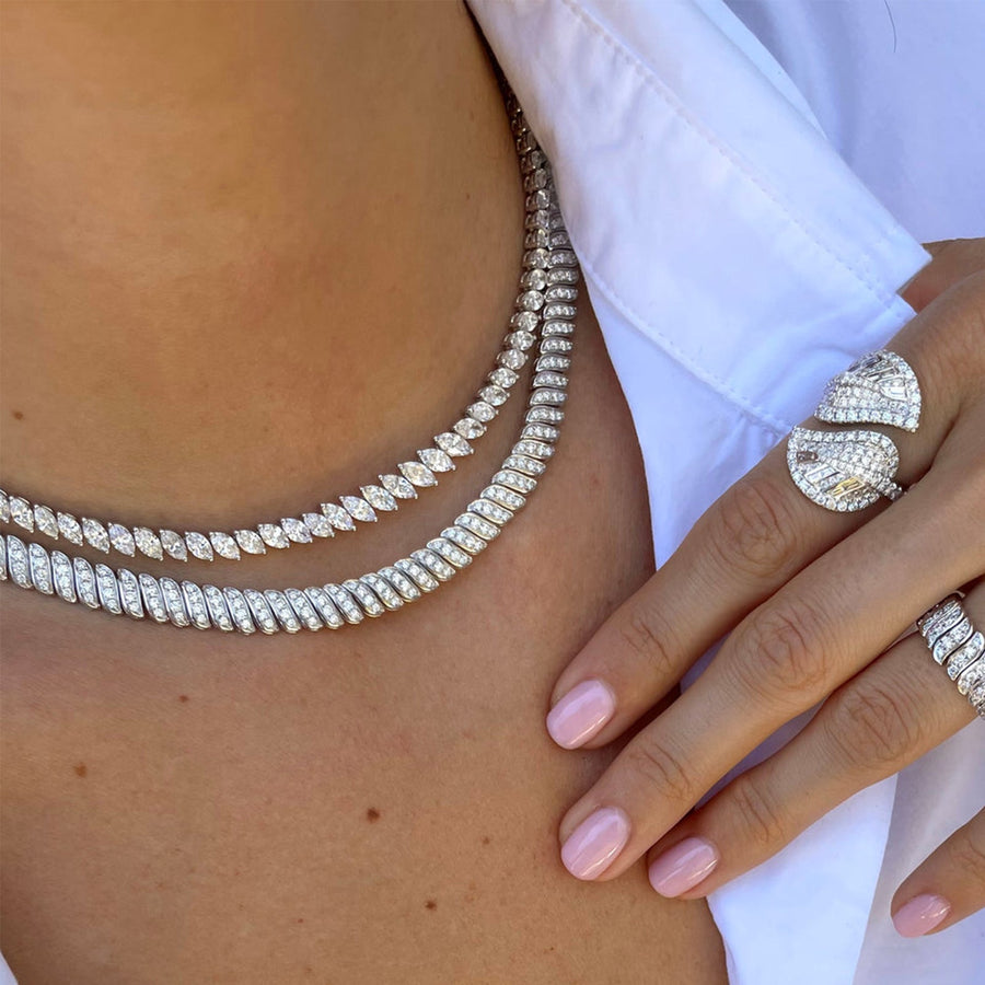 Anita Ko Graduated Marquise Diamond Choker - AKNGRMQ-RG
