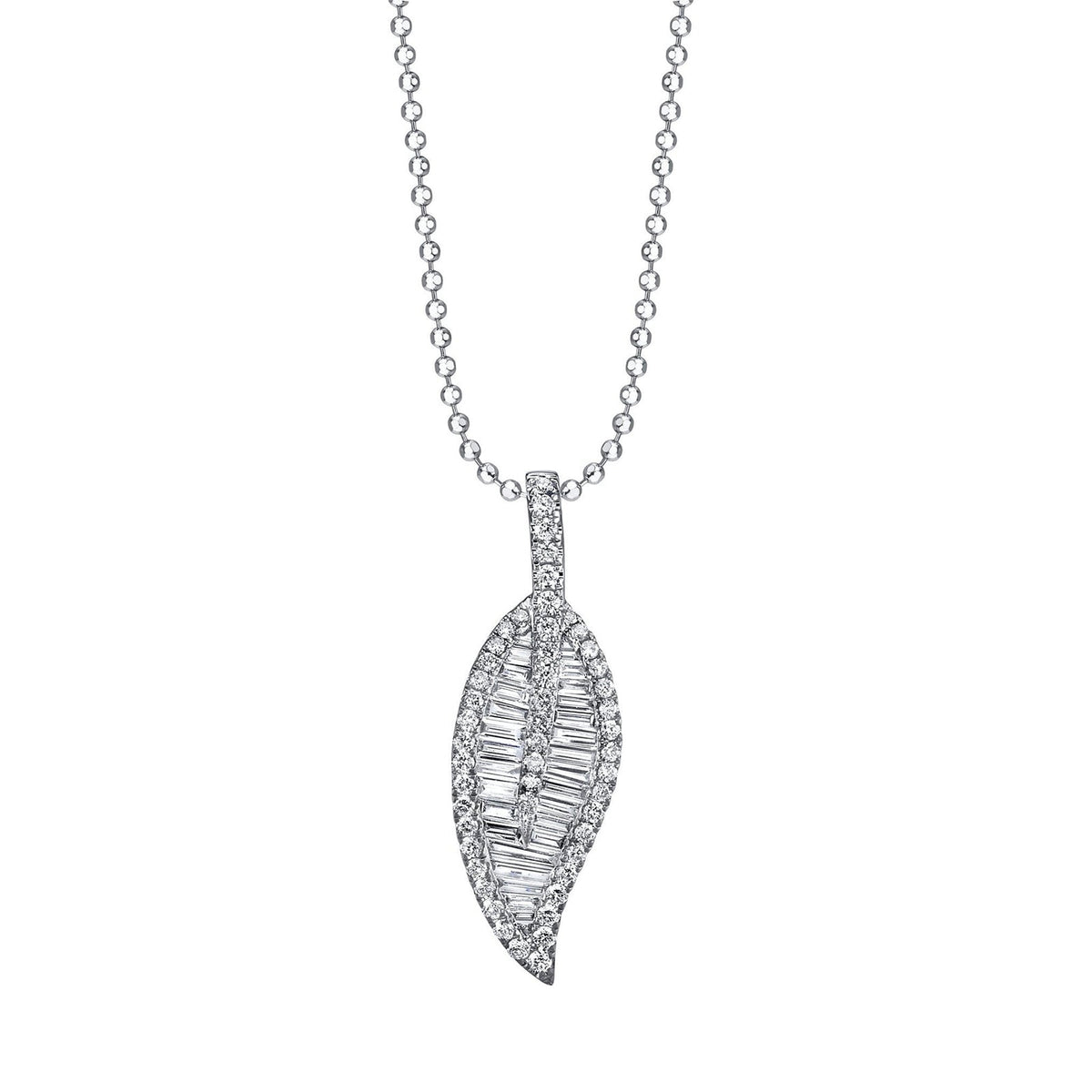 Anita Ko Large Leaf Diamond Necklace - AKLLNK - WG