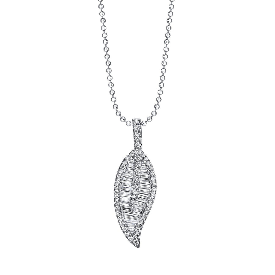 Anita Ko Large Leaf Diamond Necklace - AKLLNK - WG