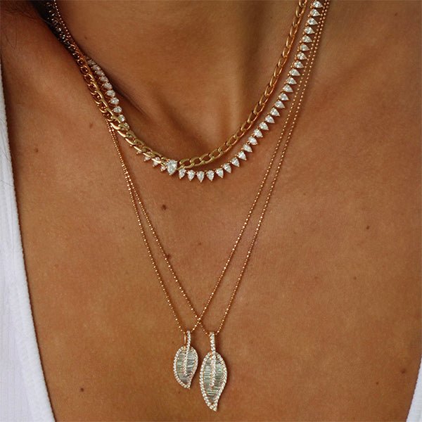 Anita Ko Large Leaf Diamond Necklace - AKLLNK - WG
