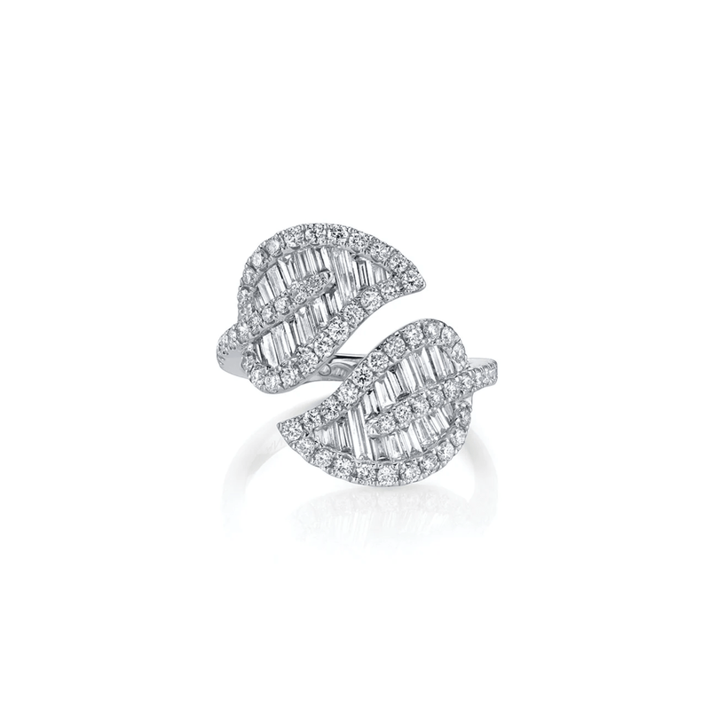 Anita Ko Large Leaf Diamond Ring-Anita Ko Large Leaf Diamond Ring - AKXLR700 - WG