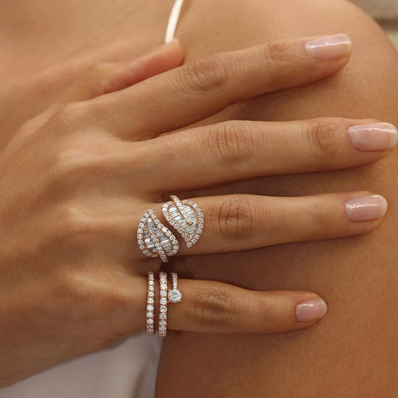 Anita Ko Large Leaf Diamond Ring-Anita Ko Large Leaf Diamond Ring - AKXLR700 - WG