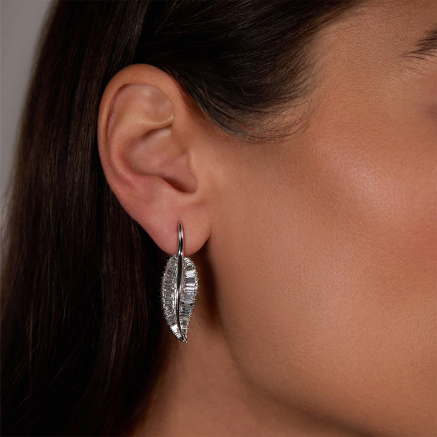 Anita Ko Large Palm Leaf Drop Earrings - AKPLE150-YG