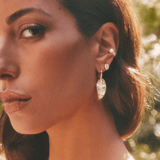 Anita Ko Large Palm Leaf Drop Earrings with Pavé Diamond Stem-Anita Ko Large Palm Leaf Drop Earrings with Pavé Diamond Stem AKDPLE150-YG