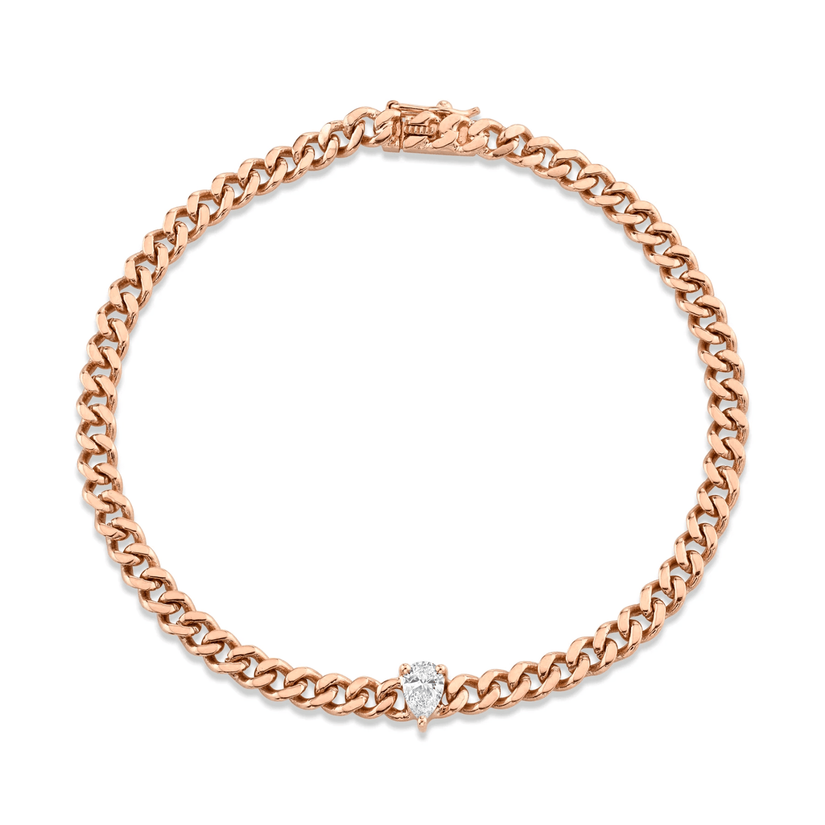 Anita Ko Small Diamond Cuban Link Bracelet - AKBCBPD - 25 - RG
