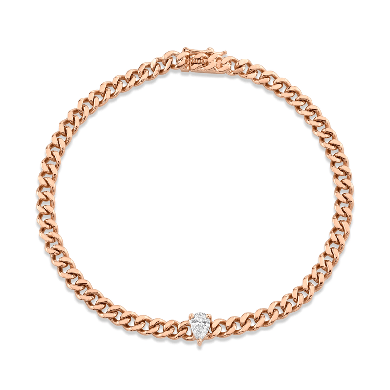 Anita Ko Small Diamond Cuban Link Bracelet-Anita Ko Small Diamond Cuban Link Bracelet - AKBCBPD - 25 - RG