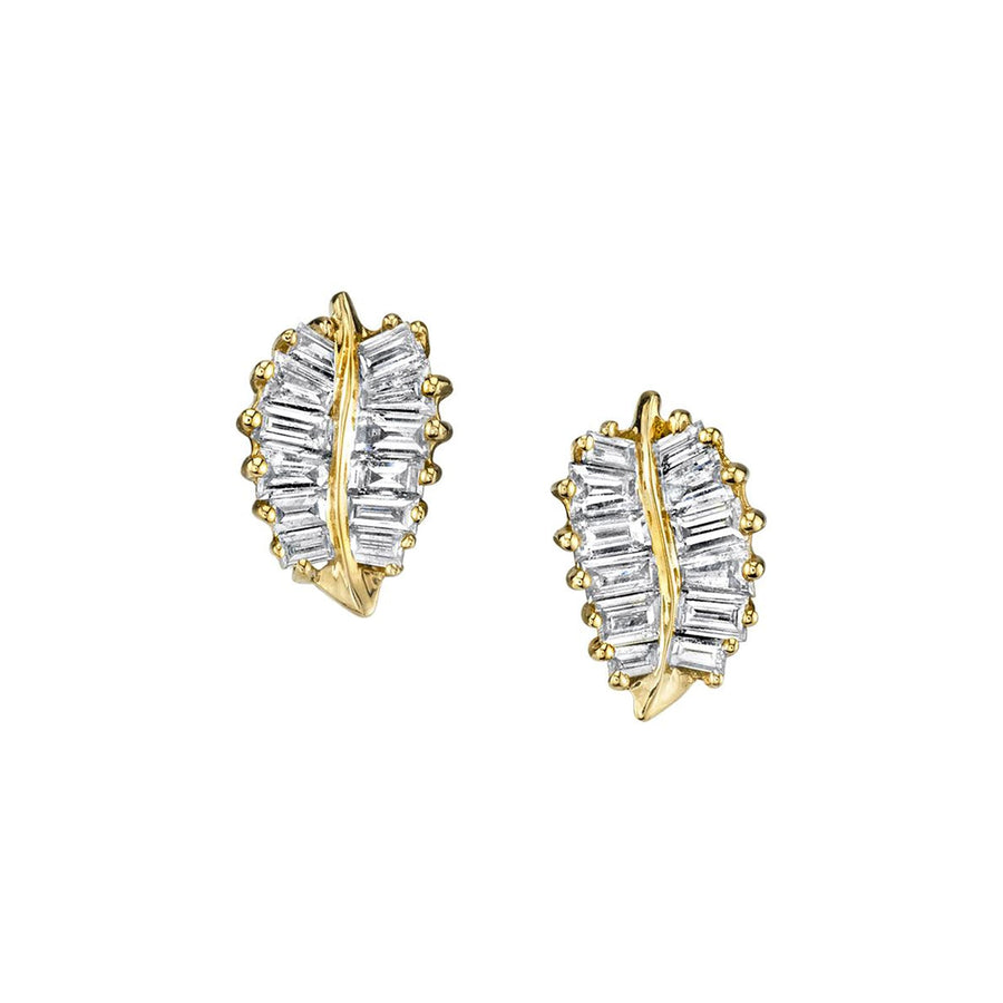 Anita Ko Small Diamond Palm Leaf Stud Earrings - AKPLE - 10 - YG
