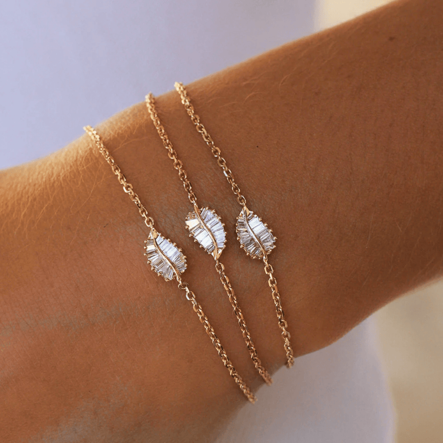 Anita Ko Small Palm Leaf Diamond Chain Bracelet - AKPLB - 10 - RG