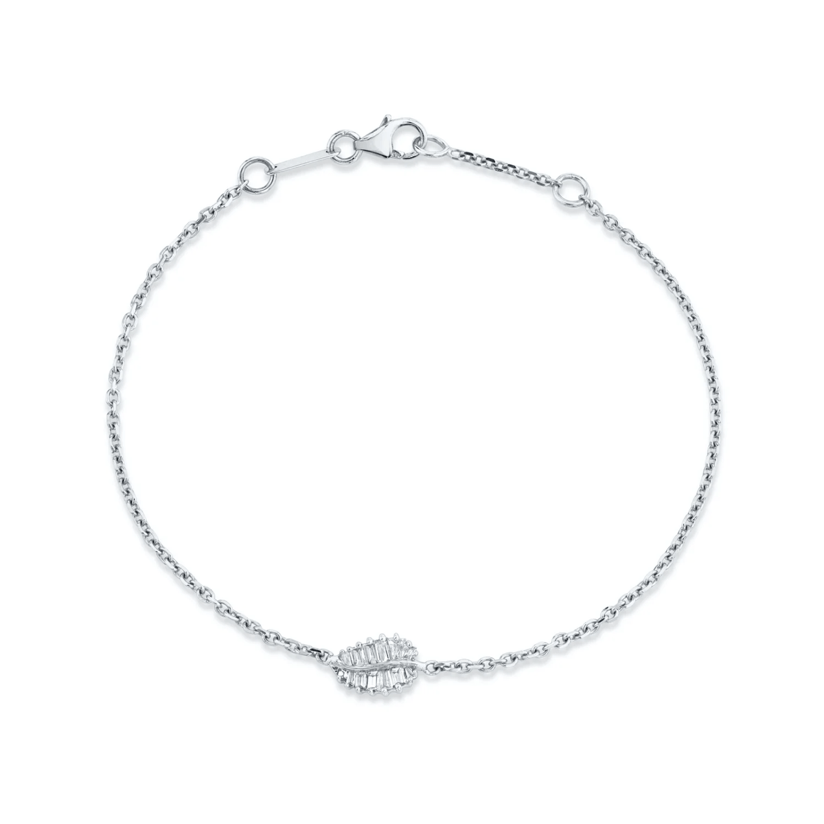 Anita Ko Small Palm Leaf Diamond Chain Bracelet - AKPLB - 10 - WG