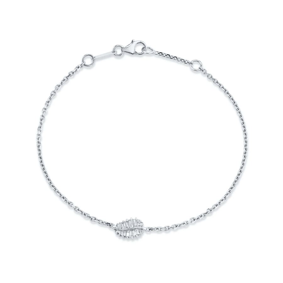 Anita Ko Small Palm Leaf Diamond Chain Bracelet - AKPLB - 10 - WG