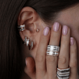 Anita Ko Stacked Diamond Ring-Anita Ko Classic Baguette Diamond Georgie Hoops AKEBDGG-RG