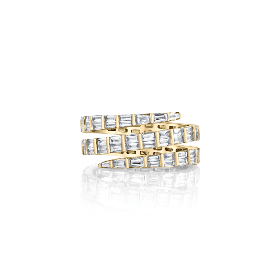 Anita Ko Three Row Baguette Diamond Pinky Coil Ring - AKBGCO100-YG