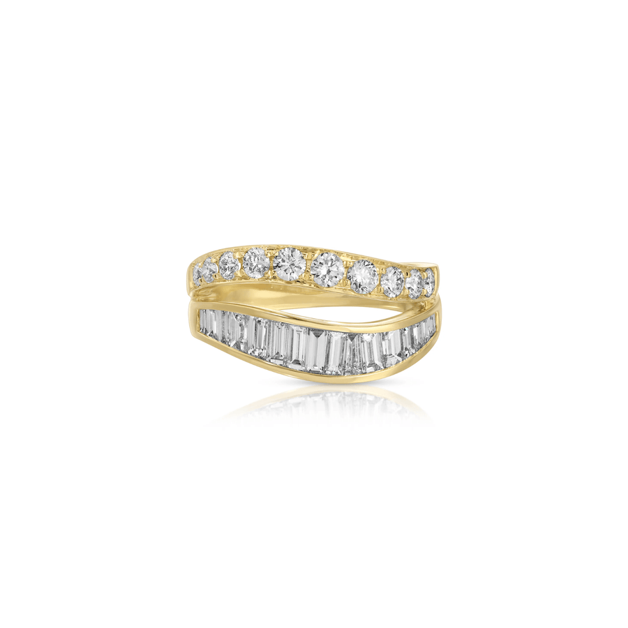 Anita Ko Two Row Wave Diamond Ring AKR2WV-YG
