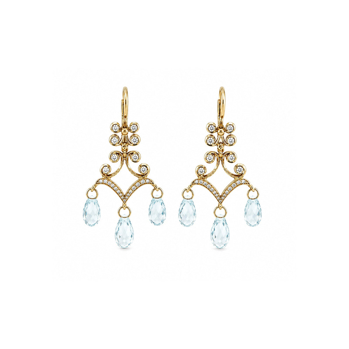 Aquamarine Diamond Earrings